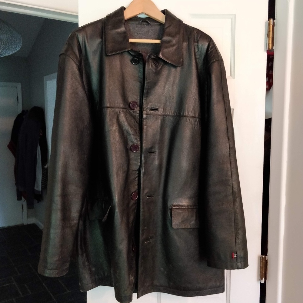 Vintage Ciro Citterio Heavy Leather Coat
